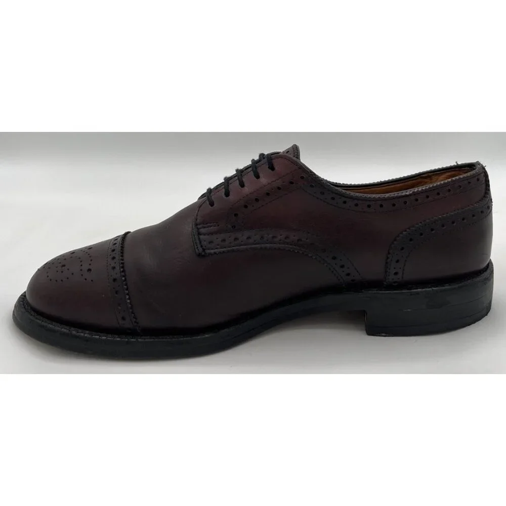 Allen Edmonds Lexington Men’s Size 9D Burgundy Leather Cap Toe Wingtop Oxford